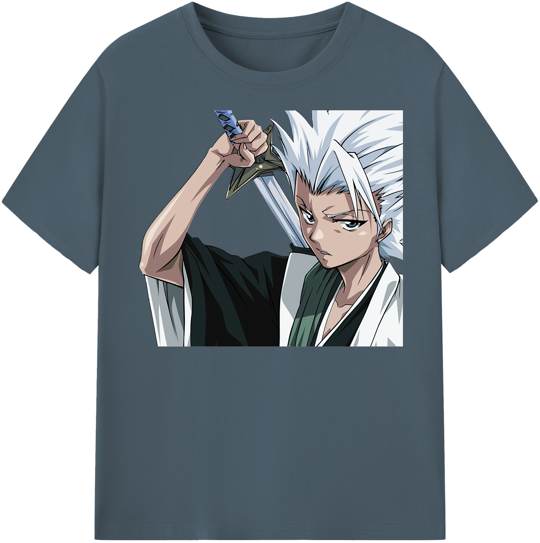 （画像用） ブリーチ 日番谷冬獅郎（ひつがや とうしろう） BLEACH Hitsugaya Toushirou 綿100％半袖Tシャツ（フロントプリント）